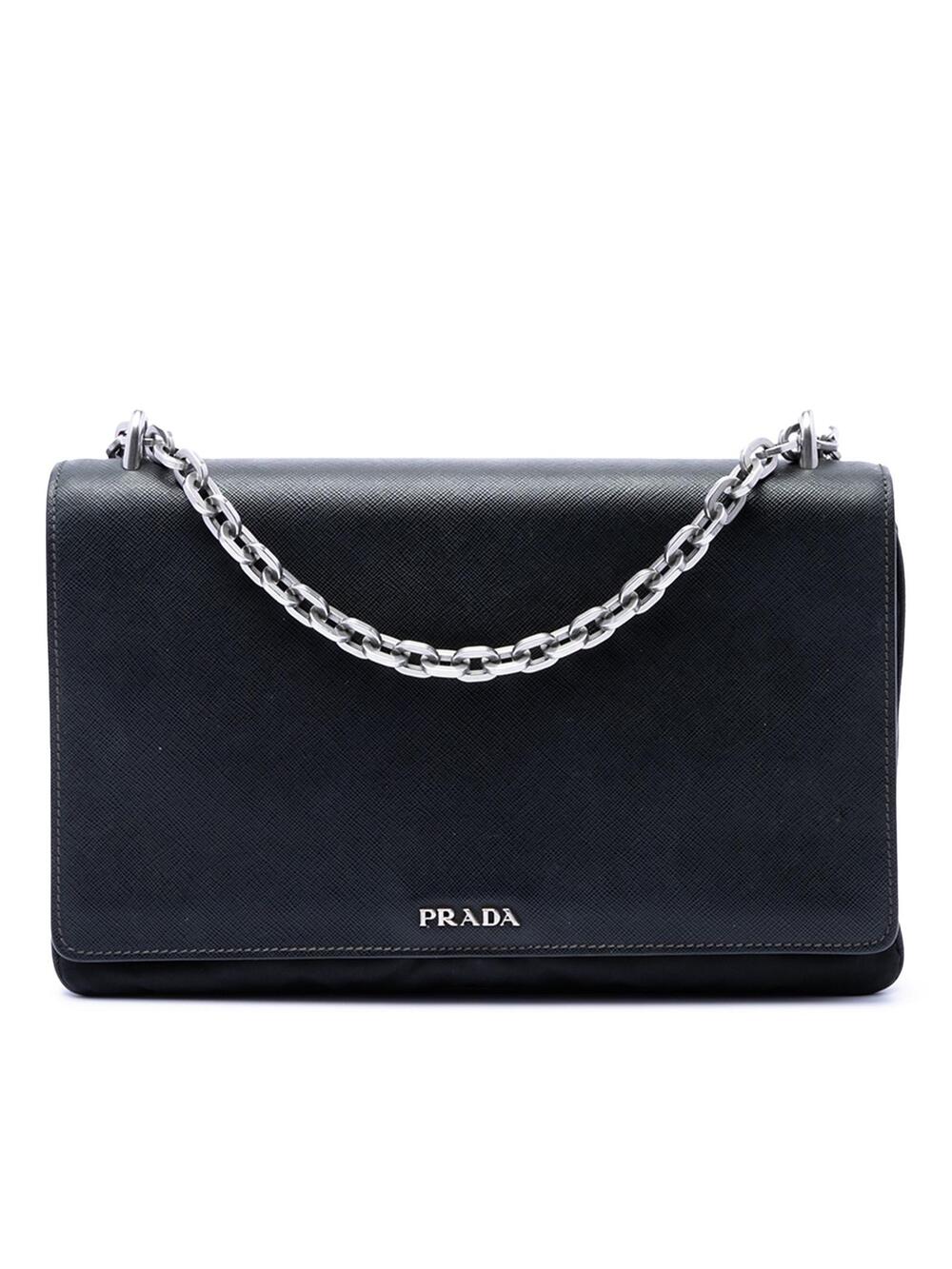 Prada Saffiano Lux And Tessuto Chain #345645P62B
